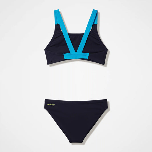 Women's Medley Logo V-Back Two Piece Black/Turquoise