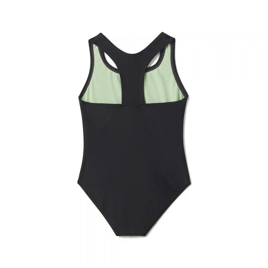 Girls Solid Racerback One Piece Black