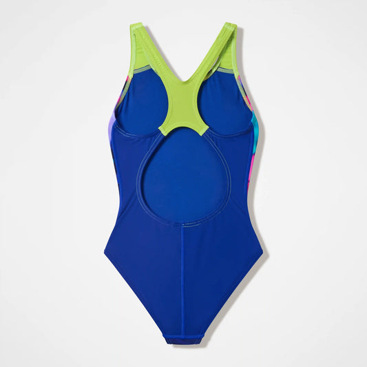 Girls Printed Splashback One Piece Blue/Green