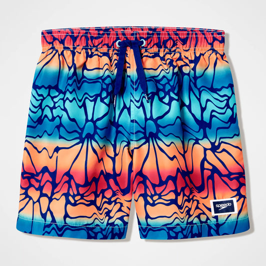 Boys Printed Swim Shorts Blue/Orange