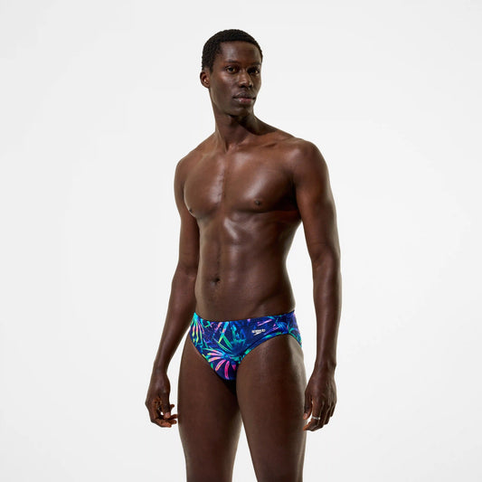 Men's The Speedo Printed Briefs Navy