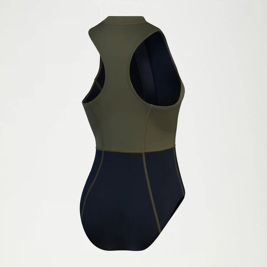Women's Sleeveless Thermal One Piece Black/Green