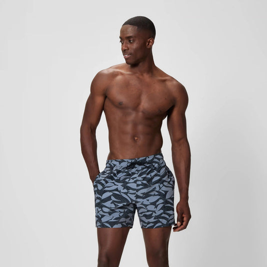 Men's Redondo Edge Printed Swim Shorts Grey/Black