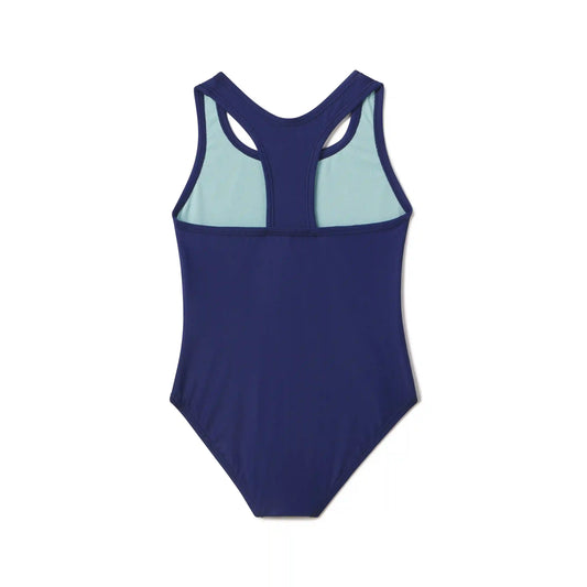 Girls Solid Racerback One Piece Blue
