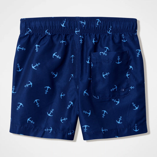 Boys Printed Swim Shorts Navy