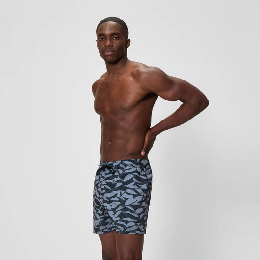 Men's Redondo Edge Printed Swim Shorts Grey/Black