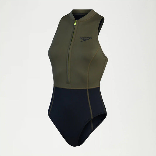 Women's Sleeveless Thermal One Piece Black/Green