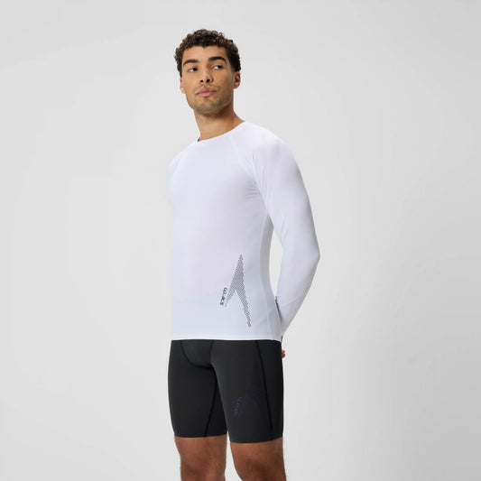 Men's Boom Solid Long Sleeve Rashguard White