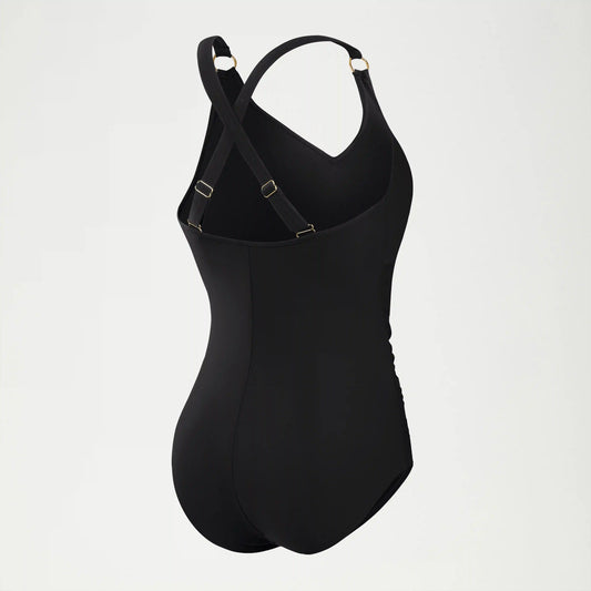Women's Shaping V Neck One Piece Black