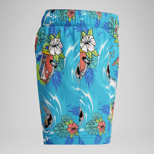 Infant Boys Learn to Swim Printed Swim Trunks Blue