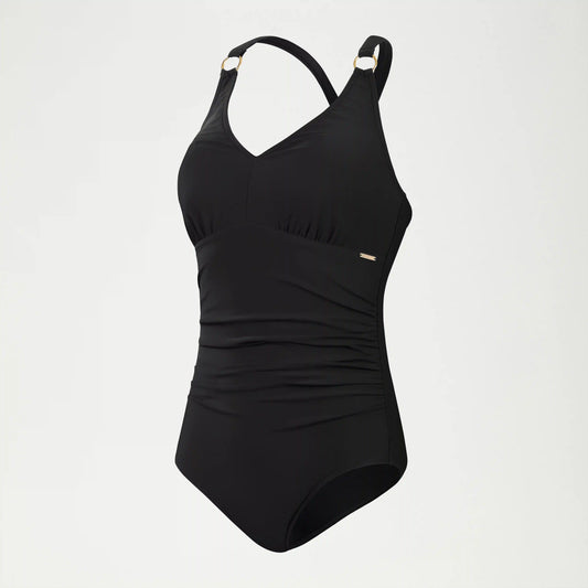 Women's Shaping V Neck One Piece Black