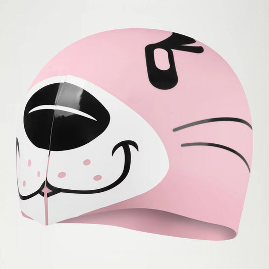 Kids Learn to Swim Otter Printed Cap Pink