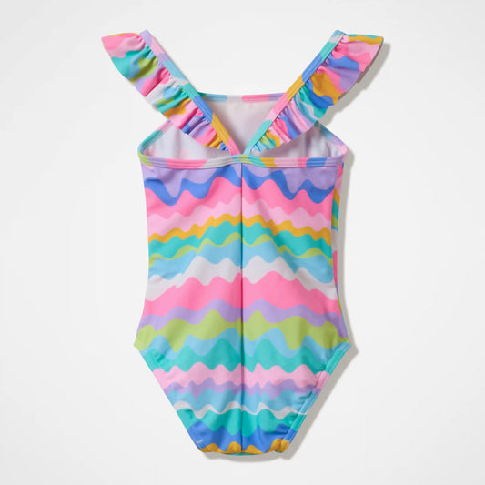 Infant Girls Ruffle One Piece Pink/Green