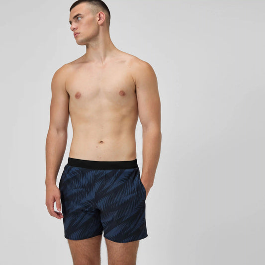 Men's Print Volley Swim Shorts Black/Grey