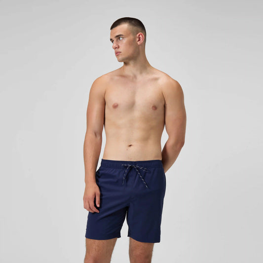 Men's Classic Solid Redondo Edge Volley Swim Trunks Navy