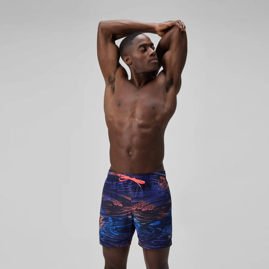 Men's Redondo Edge Printed Swim Trunks Blue