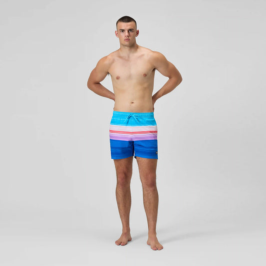 Men's Print Edge Redondo Volley Swim Trunks Blue/Pink