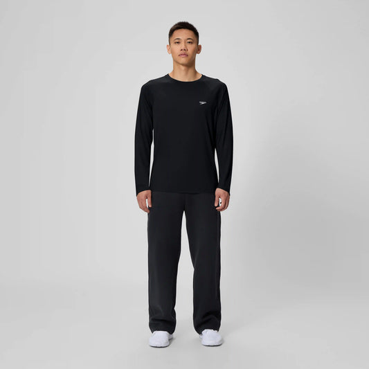 Men's Easy Solid Long Sleeve Swim Rashguard Black
