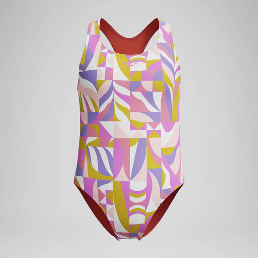 Girls Printed Racerback One Piece Pink