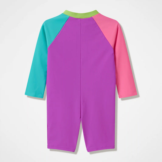 Infants Colorblock Long Sleeve Zip One Piece Pink