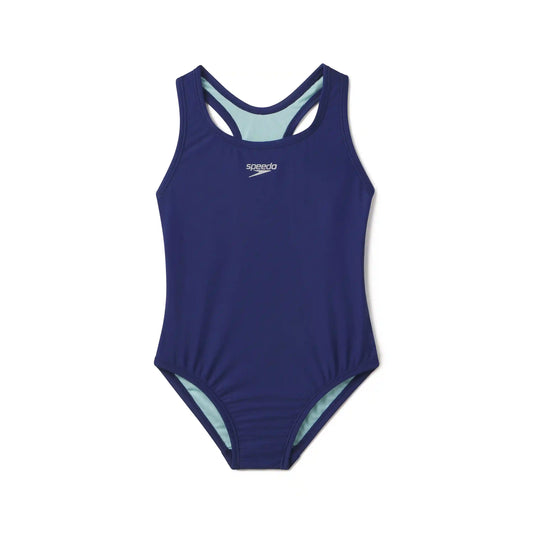 Girls Solid Racerback One Piece Blue