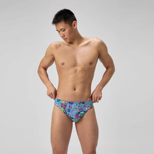Men's Club Training Printed Brief Blue/Green