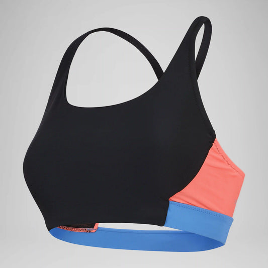 Women's Colourblock Crop Top Black